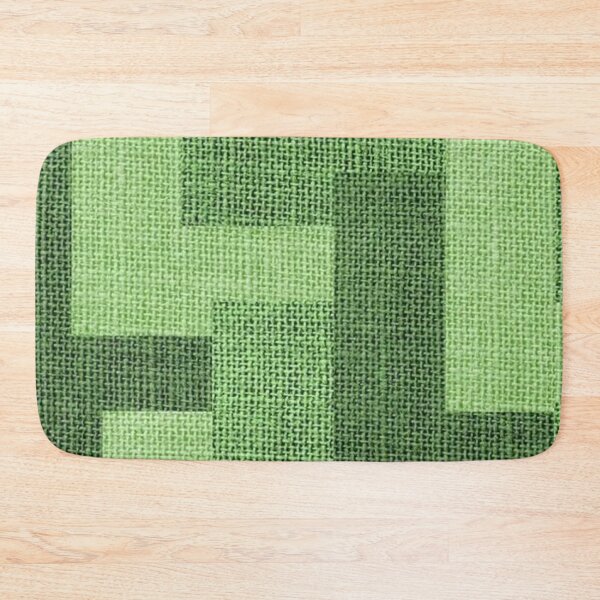 Item preview, Green Geometric Burlap Pattern — Modern Green Block Texture Print designed and sold by LYAN-STORE.