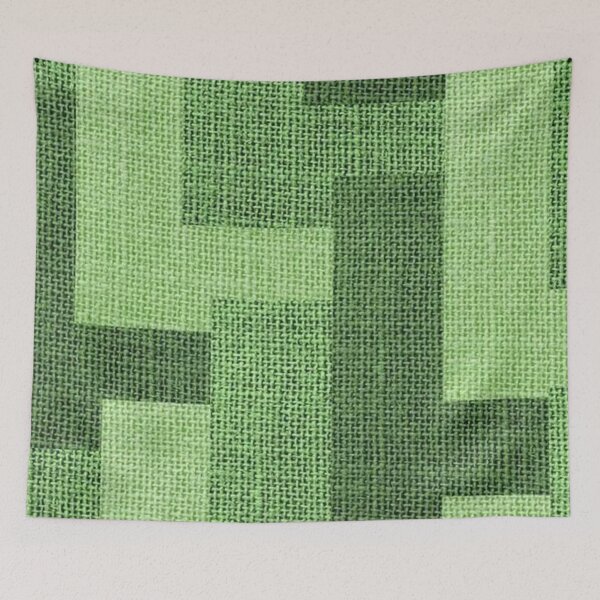 Item preview, Green Geometric Burlap Pattern — Modern Green Block Texture Print designed and sold by LYAN-STORE.