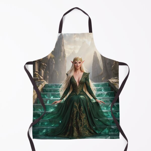 Item preview, Emerald Queen of the Crystal Realm - Fantasy Elf Royalty Art designed and sold by nhk999.