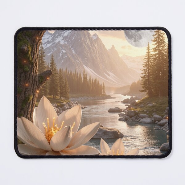 Item preview, Moonlit Lotus Valley - Enchanted Fantasy Landscape designed and sold by nhk999.
