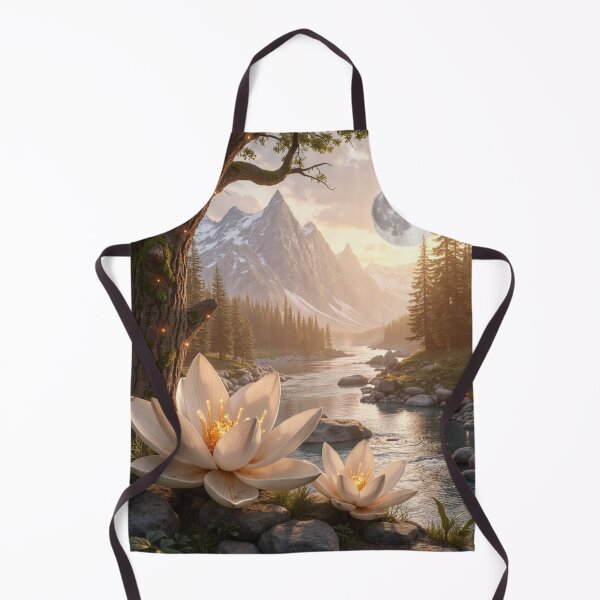 Item preview, Moonlit Lotus Valley - Enchanted Fantasy Landscape designed and sold by nhk999.