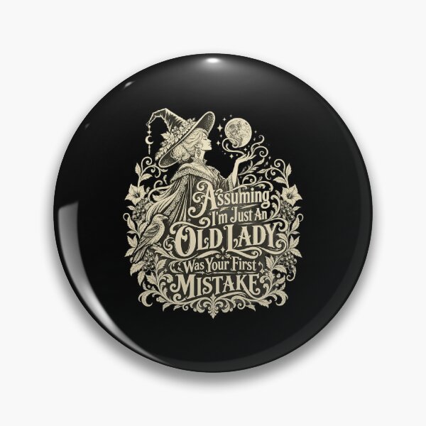 Item preview, Assuming Im An Old Lady Witch Vintage Engraved Crestsss designed and sold by Felinefinesse.