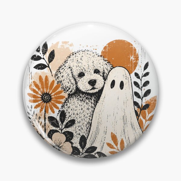 Item preview, Vintage Floral Poodle Ghost Halloween Dog Aesthetic Spooky Poodle designed and sold by elisarasada.
