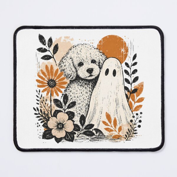 Item preview, Vintage Floral Poodle Ghost Halloween Dog Aesthetic Spooky Poodle designed and sold by elisarasada.