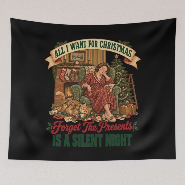 Item preview, Silent Night Christmas Cozy Fireplace Peaceful Holiday Humor designed and sold by chem3a-wst.