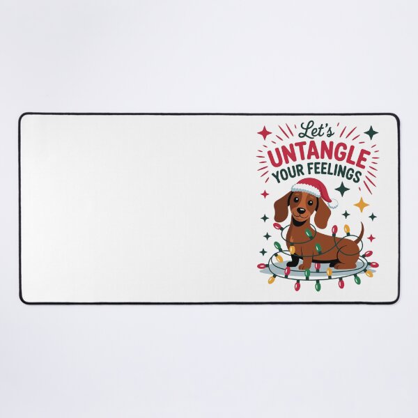 Item preview, Lets Untangle Your Feelings – Funny Christmas Dachshund Art designed and sold by jkrphoto.