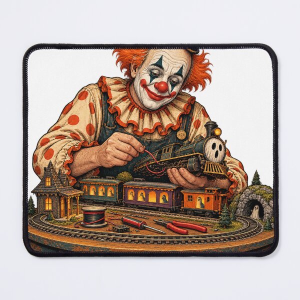 Item preview, Clown repairs haunted house model railway vintage circus designed and sold by LongIslandDesgn.