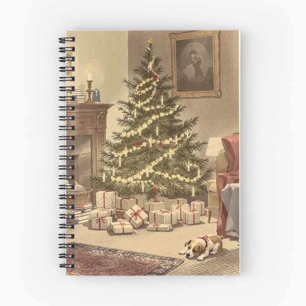Item preview, Candle-lit Christmas Tree and Parcels, Victorian Parlour designed and sold by GildedFolio.