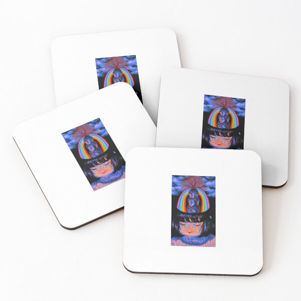Item preview, Three Buddha Heads Rising Through A Rainbow Portal designed and sold by MongLongStudio.