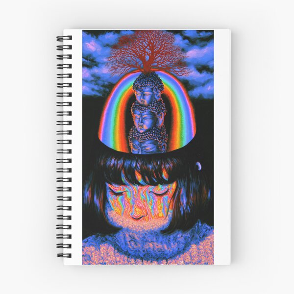 Item preview, Three Buddha Heads Rising Through A Rainbow Portal designed and sold by MongLongStudio.