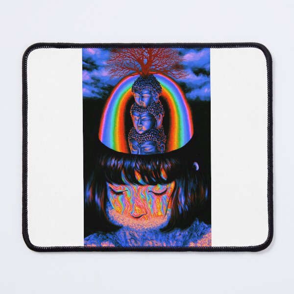 Item preview, Three Buddha Heads Rising Through A Rainbow Portal designed and sold by MongLongStudio.