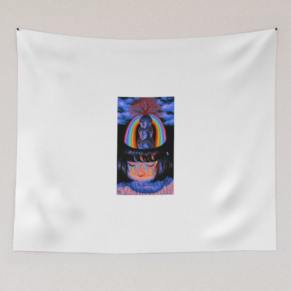 Item preview, Three Buddha Heads Rising Through A Rainbow Portal designed and sold by MongLongStudio.