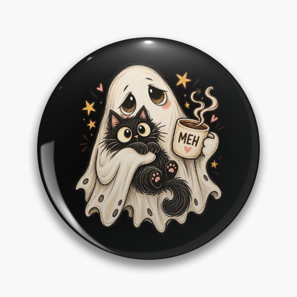 Item preview, Heartwarming Sheet Ghost Black Cat MEH Coffee Mug Autumn designed and sold by Aqouiatiqe.