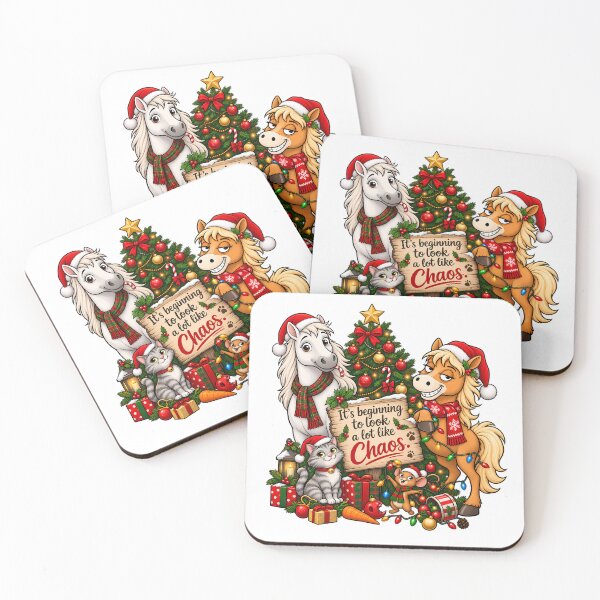 Item preview, It's Beginning to Look a Lot Like Chaos - Funny Horse Christmas designed and sold by Arvelle Art.