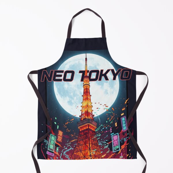 Item preview, Neo Tokyo Tower 1999 Cyberpunk Full Moon Sticker designed and sold by Hikariha Studio.