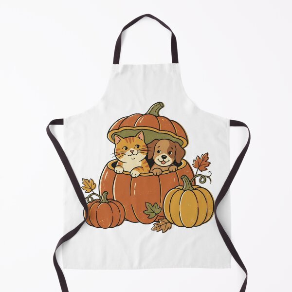 Item preview, Cute Cat and Puppy Peeking from Pumpkin Cozy Fall Retro designed and sold by abdelski.