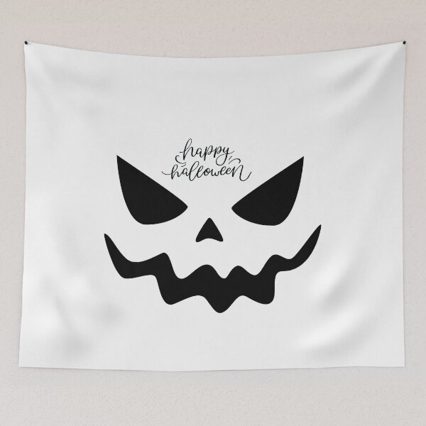 Item preview, Scary Pumpkin Face Silhouette Happy Halloween,brafdesign designed and sold by Brafdesign.
