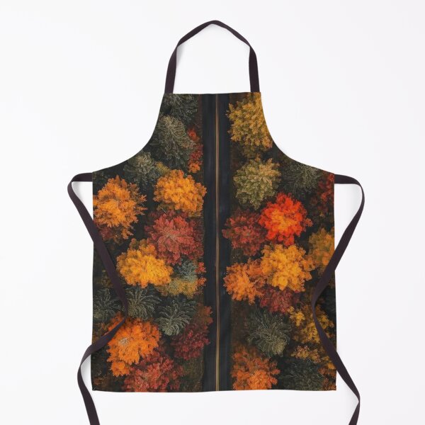 Item preview, Aerial Autumn Forest Road — Moody Top Down Fall Photography designed and sold by LYAN-STORE.
