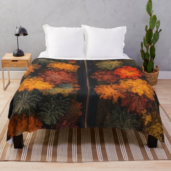 Item preview, Aerial Autumn Forest Road — Moody Top Down Fall Photography designed and sold by LYAN-STORE.