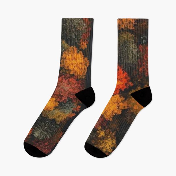 Item preview, Aerial Autumn Forest Road — Moody Top Down Fall Photography designed and sold by LYAN-STORE.