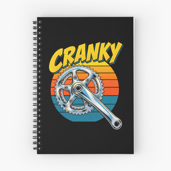 Item preview, Cranky Bicycle Crankset Retro Sunset Stripes Bike Badge designed and sold by Aqouiatiqe.