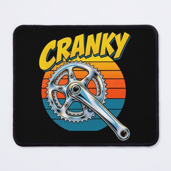 Item preview, Cranky Bicycle Crankset Retro Sunset Stripes Bike Badge designed and sold by Aqouiatiqe.