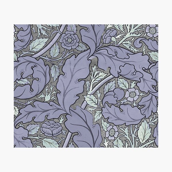 Item preview, Distressed purple Acanthus & Rose William Morris floral designed and sold by Anne Londez Studio.