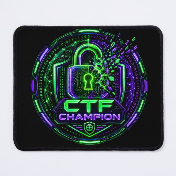Artikelvorschau, CTF-Champion Capture The Flag Cybersicherheit Neon Emblem entworfen und verkauft von ROGK.