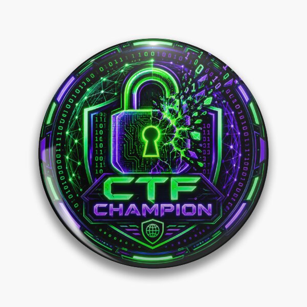 Item preview, CTF Champion Capture The Flag Cybersecurity Neon Emblem designed and sold by ROGK.