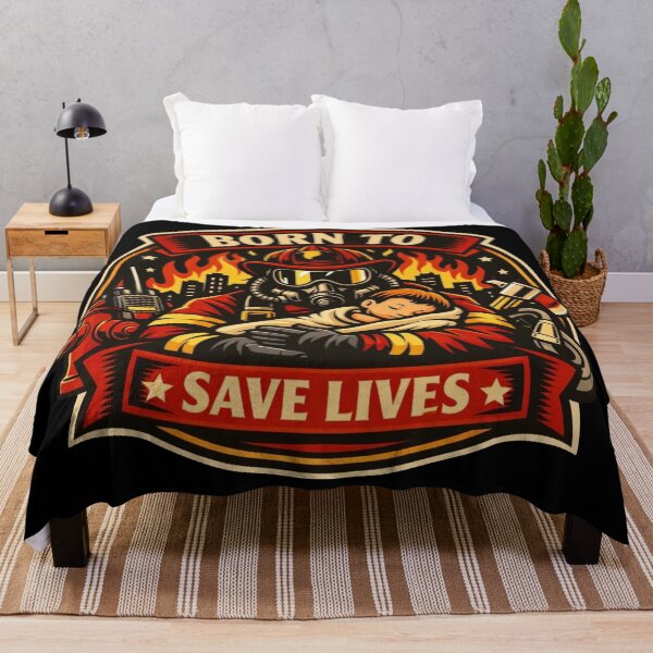 Item preview, Born to Save Lives Firefighter Badge – Heroic Rescue Vintage Sticker designed and sold by Timeless Junction.