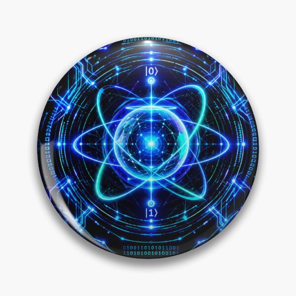Artikelvorschau, Quantencomputing, Qubit-Superposition, Science-Fiction-Technik, Kunst entworfen und verkauft von ROGK.