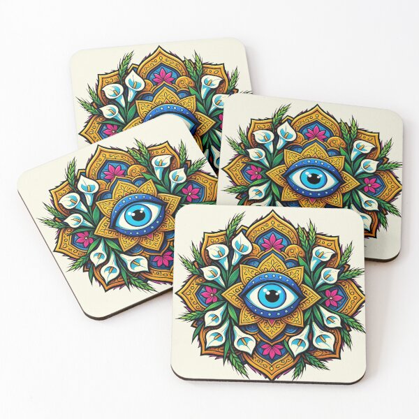 Item preview, Mandala Sacred Eye Floral Protection Amulet designed and sold by keythxctrs.