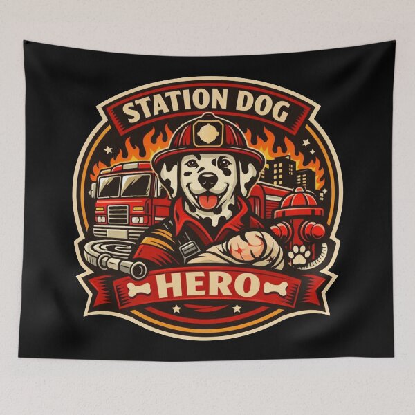 Item preview, Station Dog Hero Firefighter Badge – Dalmatian Rescue Vintage Sticker   designed and sold by Timeless Junction.