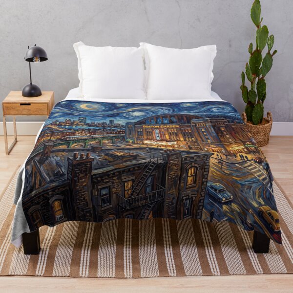 Artikelvorschau, Old Boston Garden and North Station Beneath a Van Gogh Sky entworfen und verkauft von Bad-Decisions-Designs.