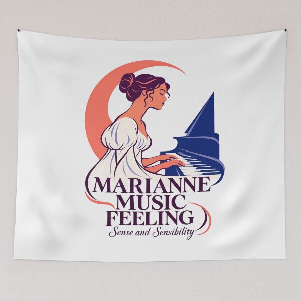 Aperçu de l'œuvre Raison et Sentiments : Marianne au piano créée et vendue par Fenay Designs.