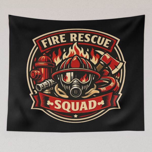 Item preview, Fire Rescue Squad Vintage Badge – Courage & Honor Sticker designed and sold by Timeless Junction.