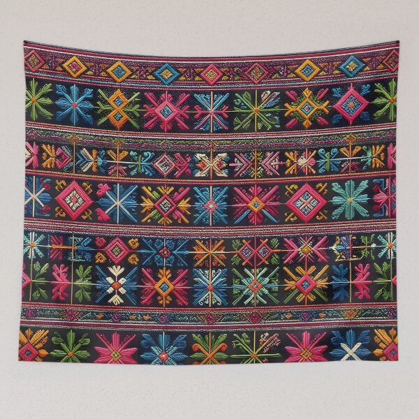 Item preview, Vibrant Guatemalan Textile Pattern Traditional Folk Art designed and sold by Sybille-Yates.