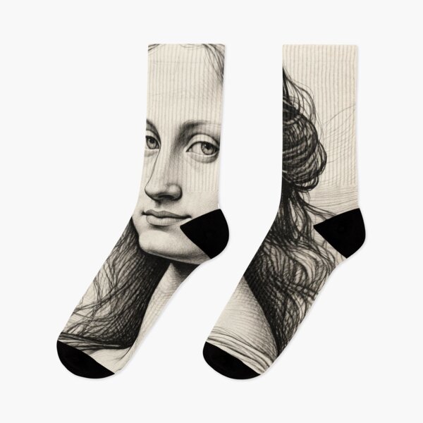 Item preview, Renaissance Grace - Classical Black and White Portrait Sketch designed and sold by nhk999.