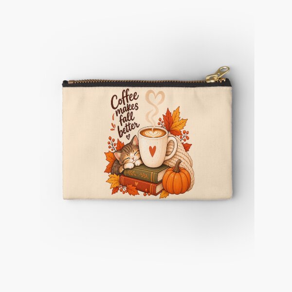 Item preview, Coffee Makes Fall Better – Cozy Autumn Coffee Cat designed and sold by NovaNest  Studio.