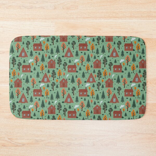 Item preview, cozy wooden houses in an autumn forest. designed and sold by burbura.