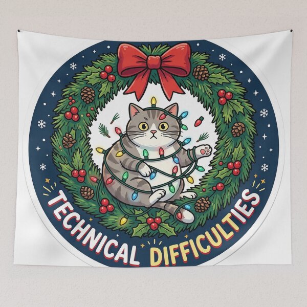 Item preview, Funny Cat Christmas Wreath designed and sold by Simplybe1.