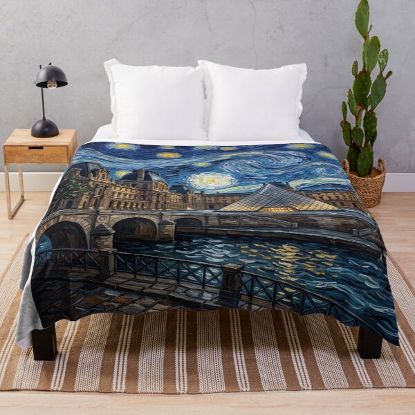 Item preview, The Louvre Beneath a Van Gogh Sky — Paris After Dark designed and sold by Bad-Decisions-Designs.