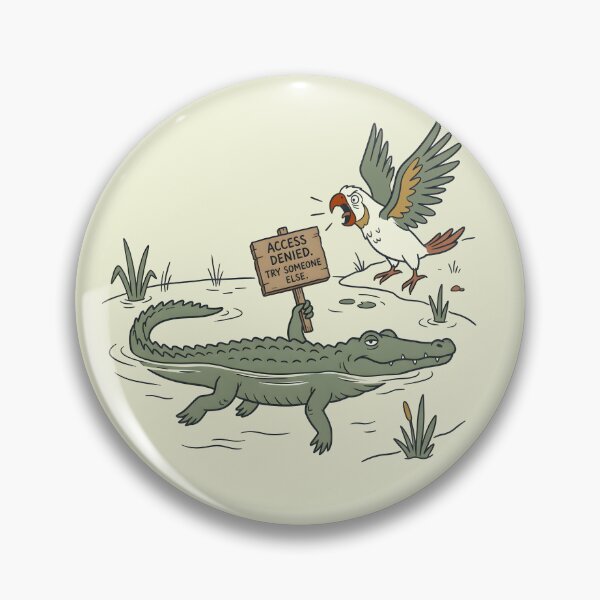 Item preview, Funny Crocodile Access Denied Illustration designed and sold by hutofdesigns.