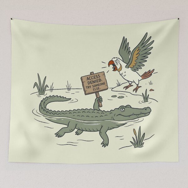 Item preview, Funny Crocodile Access Denied Illustration designed and sold by hutofdesigns.