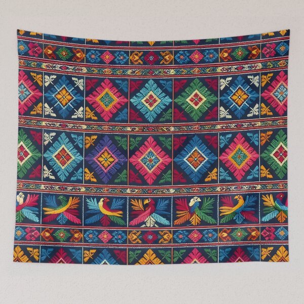 Item preview, Vibrant Guatemalan Textile Pattern Traditional Folk Art designed and sold by Sybille-Yates.