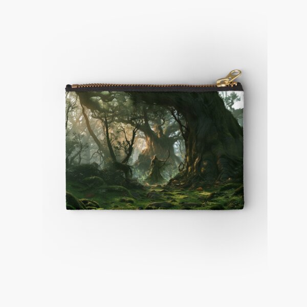 Item preview, A Wood Elf standing within an ancient forest of towering trees, surrounded by wildlife, Fantasy & Mythological Creatures designed and sold by CDC40.