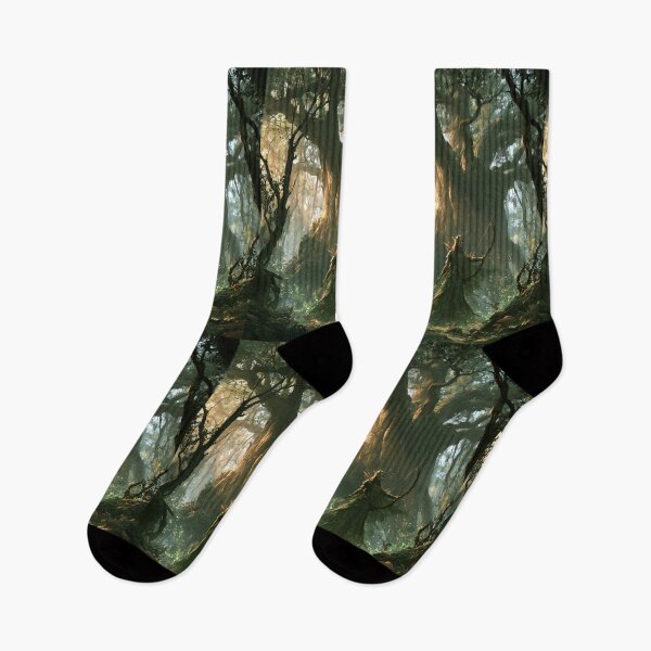 Item preview, A Wood Elf standing within an ancient forest of towering trees, surrounded by wildlife, Fantasy & Mythological Creatures designed and sold by CDC40.