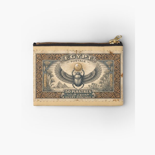 Item preview, Vintage Egypt Scarab Postage Stamp – Historical Fine Art Illustration designed and sold by The Philatelist Studio.