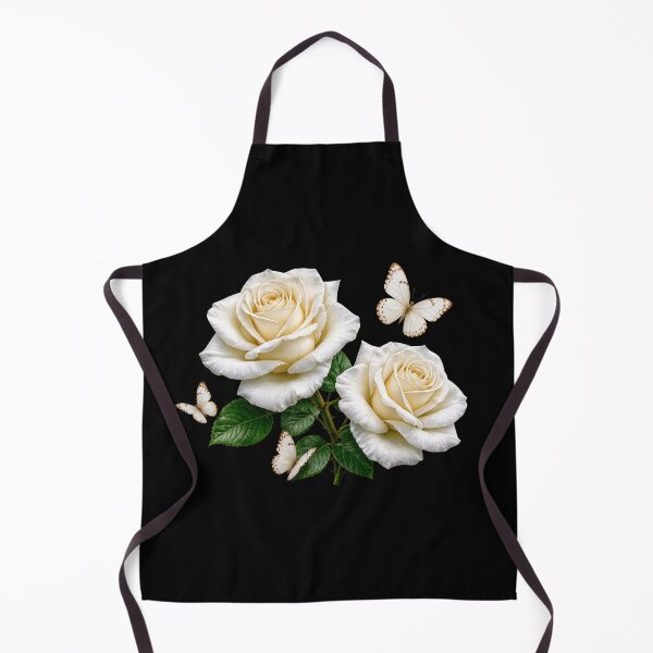 Item preview, Delicate Elegant White Roses with Butterflies Shapes Mania designed and sold by Shapes-Mania.