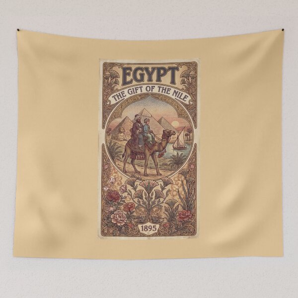 Item preview, Vintage Egypt Travel Poster – Historical Fine Art Illustration designed and sold by The Philatelist Studio.